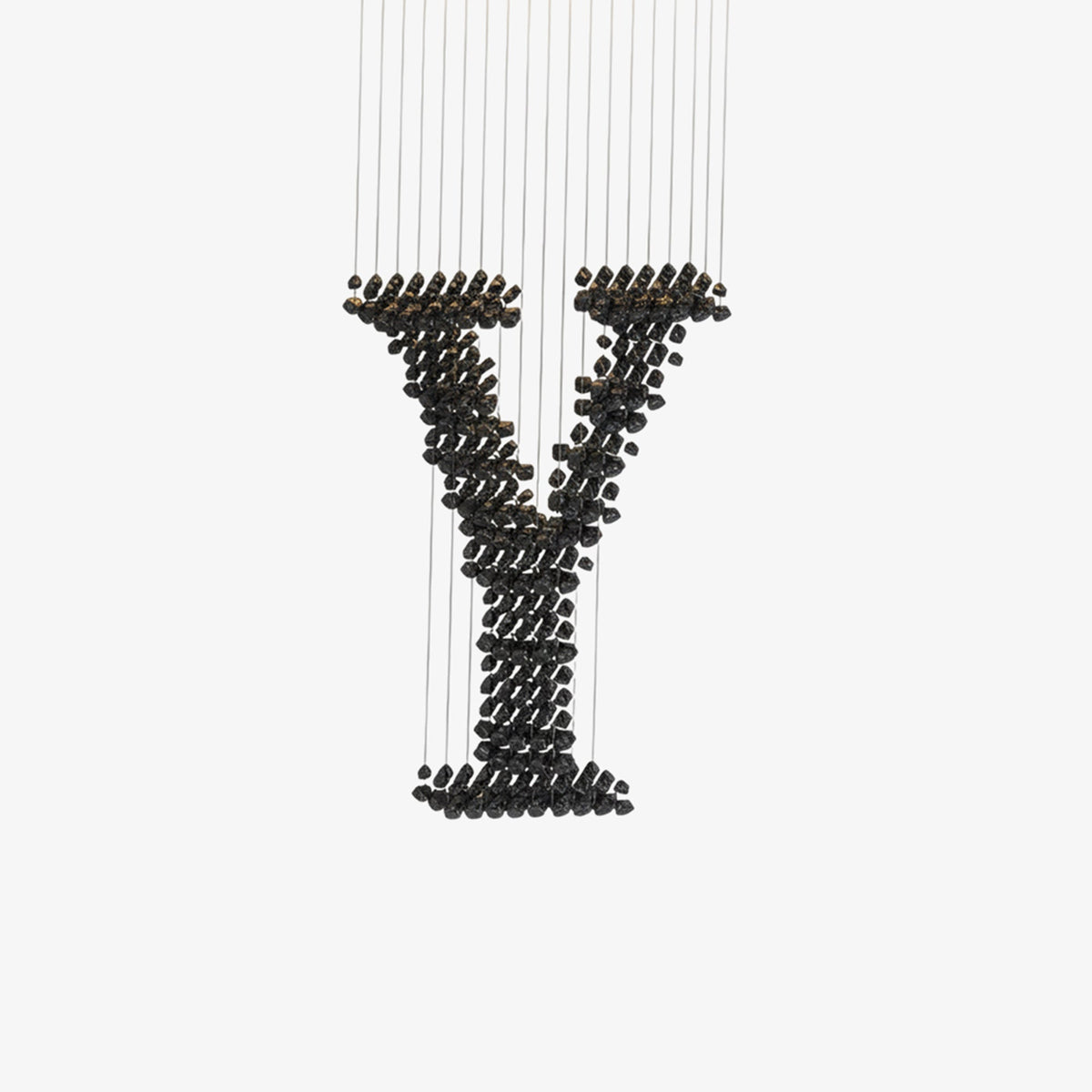 Charcoal Sculptural Chandelier (Model Y) - Angle 1