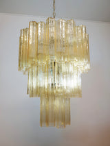 Yellow Glass Tube Curated Mouth-Blown Frosted Gl – side angled contour profile