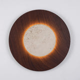 Yellow Travertine Wall Lamp View 8 | Yellow Travertine & Oak Wall Lamp | Natural Stone Designer Sconce | JINSHE | JINSHE