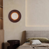 Yellow Travertine Wall Lamp View 4 | Yellow Travertine & Oak Wall Lamp | Natural Stone Designer Sconce | JINSHE | JINSHE