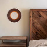 Yellow Travertine Wall Lamp View 6 | Yellow Travertine & Oak Wall Lamp | Natural Stone Designer Sconce | JINSHE | JINSHE