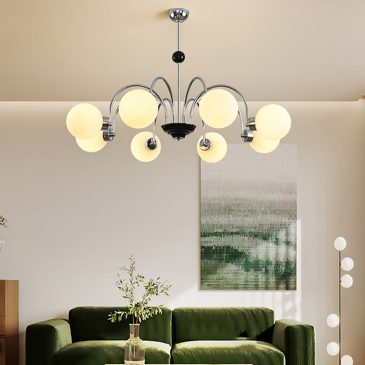 Yisu Curated Mouth-Blown Frosted Glass Chandelie – architectural ceiling profile