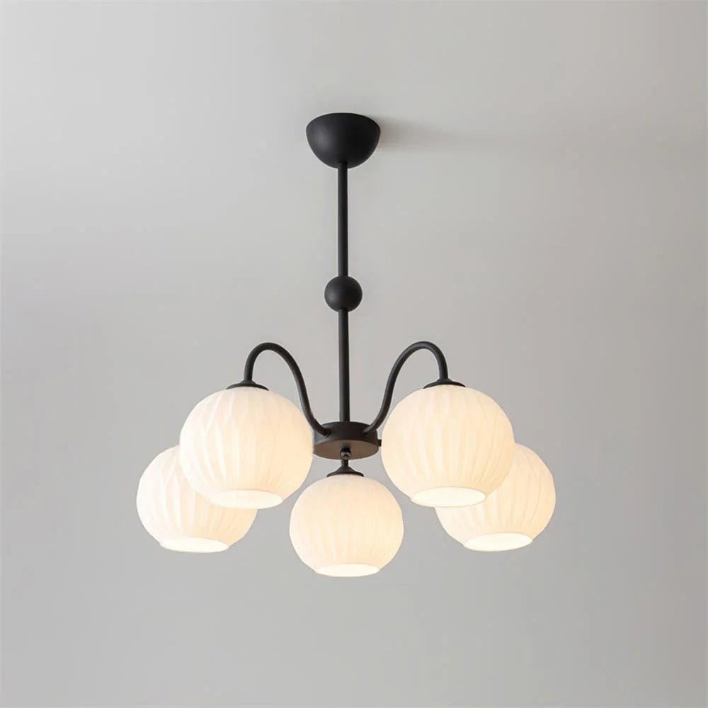 Renee Curated Mouth-Blown Frosted Glass Chandeli – architectural ceiling profile #1