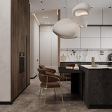 Zenra Wabi-Sabi Organic Curated Iron & Glass Cha – full fixture elevation view