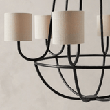 Elena Curated Solid Brass Chandelier – full fixture elevation view
